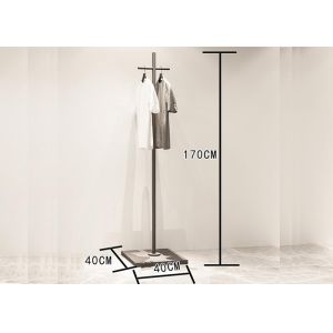 Iron Powder Coated Matt Black Garment Display Stands / Clothes Display Rack