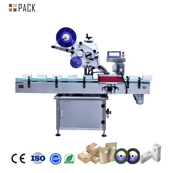 PLC Control Automatic Servo Motor Flate Surface Top Side Labeling Machine For