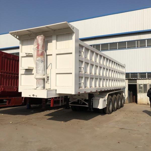 Quality 60T 80T Rear Dump Trailers , 4 Axle Rear Tipper Trailer 35m3 40m3 wholesale