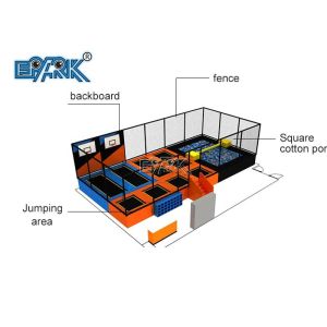 Adult Commercial Rectangle Jump Trampoline Park Equipment With Foam Pit