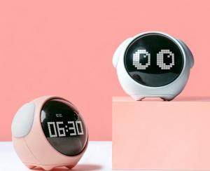 China Circular 2.5W Kids Alarm Clock , 1500mAh Touch Light Alarm Clock Sound Control on sale