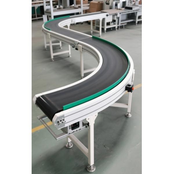 Electromechanical Assembly Line Belt Conveyor with PVC Conveyor Belts 180 Degree Turning