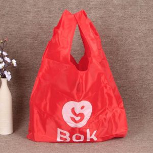 Cheap Reusable supermarket Grocery carrying bag 190T polyester customized size and logo imprinted Eco-friendly promotional for sale