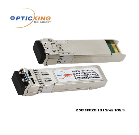 Quality OPTICKING SFF8472 25G SFP28 LR 10KM LC SMF Transceiver wholesale