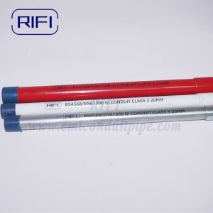 Red Color Coated 25mm BS4568 / BSEN 61386 Class 3 GI Metal Cable Conduit