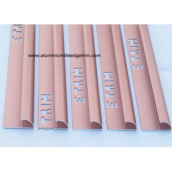 Quality Smooth Matt Anodized Aluminium Curved Edge Tile Trim With Red Copper wholesale