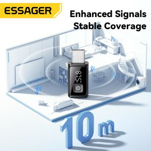 Bluetooth 5.4 FM Car Adapter with 10m Range USB-A