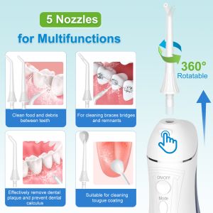 Dental Cordless Water Flosser Portable Oral Irrigator With Massage Function CE