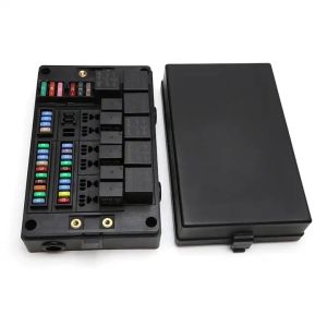 Cheap Black Plastic Track Bussed Mini Aux Fuse Relay Box fuse relay fusible link box For Auto Circuit Protection porte fusible for sale