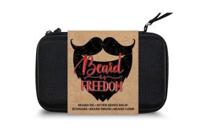 Cheap Cosmetic Bag Grooming Gift Sets Includes Beard Oil, After Shave Balm, Beard Brush, Beard Comb, Scissors for sale