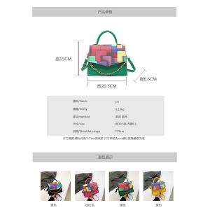 2024 SPRING/SUMMER NEW FASHION TEXTURE MATCHING COLOR CROSSBODY BAG SHOULDER