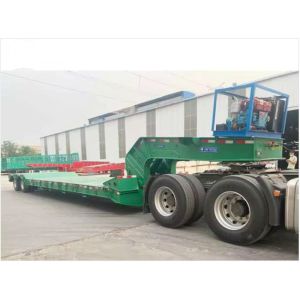 Front Loading Lowboy Trailer 4 axle 120ton Detachable Gooseneck Hydraulic