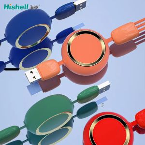 Anti Abrasion Retractable Cell Phone Cord Charger Multicolor Durable