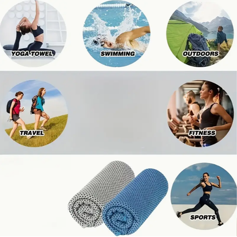 Minimalist Gym Towel with Cooling Fabric Customizable Logo and Reinforced Edges