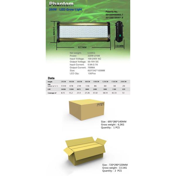 Quality Phantom 250w dimmable Led Grow light with timer system, LCD display,with remote controller wholesale