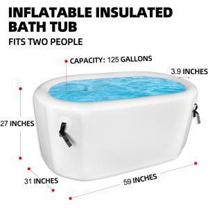 PVC Drop Stitch Blue / Black / White Portable Ice Bath Barrel Cold Plunge