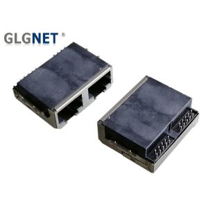 1 x 2 Ports Rj45 Dual Connector Latch Up 1000 Base - T Without EMI Finger