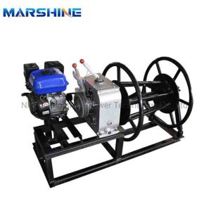 Gasoline Engine Wire Rope Take Up Pulling Winch For Railway Construction