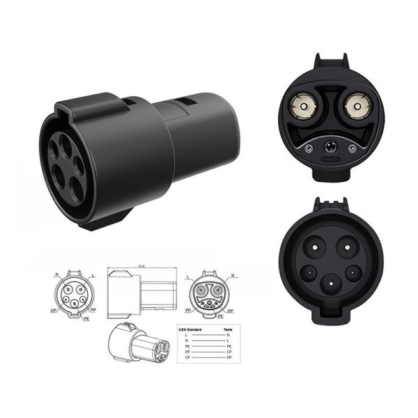 Quality EV Charger Adapter plug and play design compatible with Tesla 3 S X Y Level 1 and 2 charging stations no hassle setup wholesale
