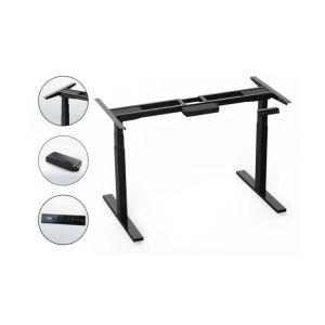 Modern Design 710mm Height Adjustable Student Black Dual Motor Writing Desk in