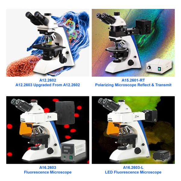 LED 40-1000x Compound Optical Microscope A12.2603 Biological Research Trinocular Lab Microscope