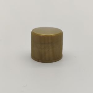 China Golden 18mm Screw Cap , Ribbed Wall Plastic Caps And Closures on sale