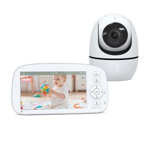 5 Inch HD Baby Monitor with 360 Degree Camera and Room Temperature Display