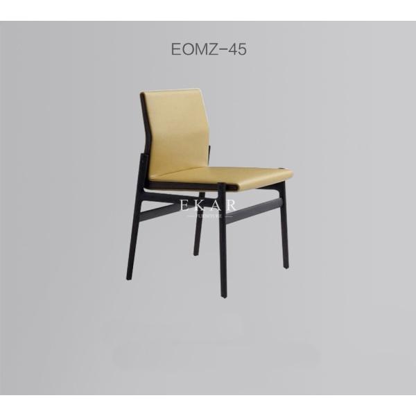Quality Simple Design Upholstered Restaurant Yellow Leather Dining Chair wholesale