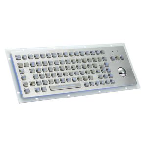 Blue Light NEMA Level Marine Keyboard With Tracking Ball Stainless Steel