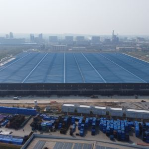 Q355B Prefabricated Steel Structure Warehouse with Aluminized Zinc Cladding
