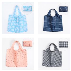 Customized Waterproof Foldable Reusable Shopping Bags Portable Polyester