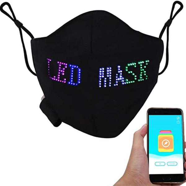 Quality Bluetooth App Programmable LED Face Mask DIY Message Patterns wholesale