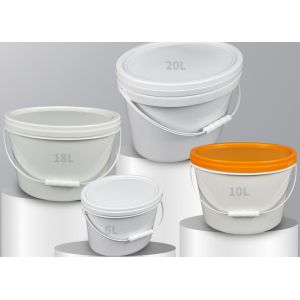 Cheap Customizable Oval Plastic Bucket PP/HDPE With IML Or Thermal Transfer Or Screen Printing for sale