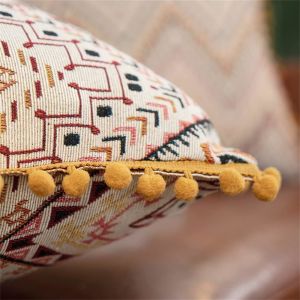 Moroccan Pillowcase Hair Ball Side Pillow Ethnic American Tassel Side Pillowcase