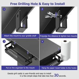 Space Saving BBQ Storage Box with Paper Towel Holder for Blackstone Griddle BBQ