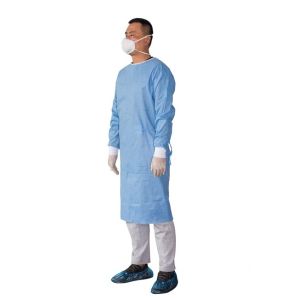 Breathable 40gsm PP CPE SMS Disposable Exam Gowns