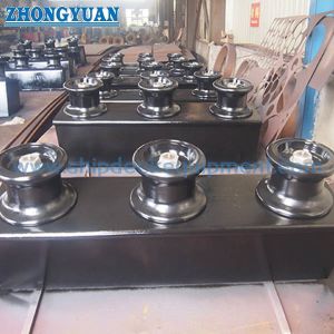 JIS F 2014 Steel Plate Fabricated Rollers Open Type 3 Rollers Shipside Fairlead
