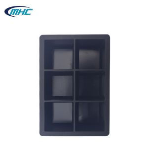 6 Cavities Silicone Ice Mold Stocked Ball Shaped Ice Cube Tray Customized