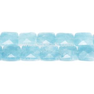 Dyed Blue Sponge Quartz Faceted Squares