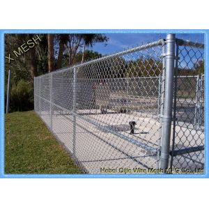 Hot Dipped Galvanised 11 Gauge Chain Link Fence Fabric Steel Wire / Posts
