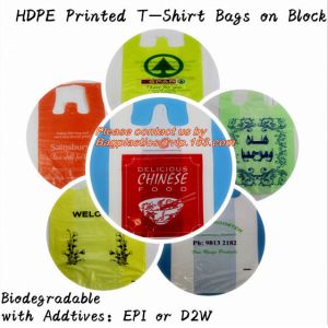Biodegradable Reusable Plastic T-Shirt Bag Eco Friendly Compostable Grocery