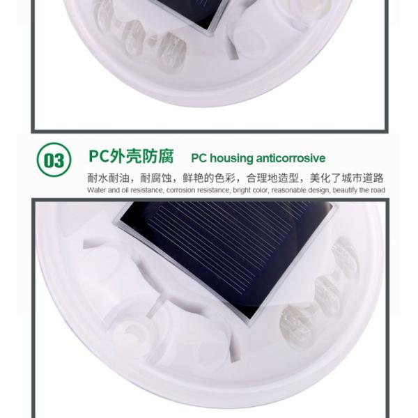 LED Cat Eye Round Solar Road Stud in Blue with High Intensity Reflective Tape and PVC