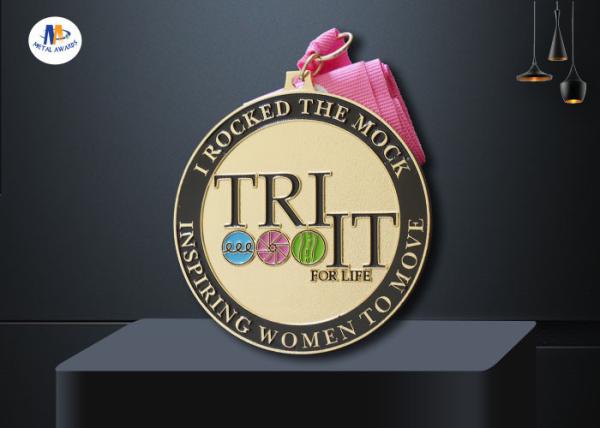 Quality Turtle shell Custom Made Medals Background Sandblast Medallion Shiny Gold Plating With One Color Printing wholesale