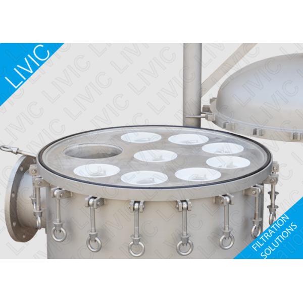 Liquid Industrial Cartridge Filter Housing Horizontal / Vertical Wtih Flange