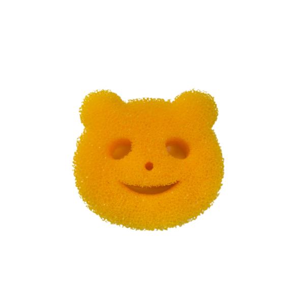 Quality Bear shape double-sided scrubber scrub daddy original scratch free flextexture scrubbing sponge yellow wholesale