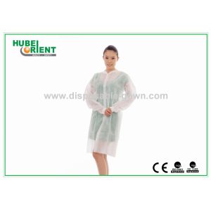 Disposable PP/Non-Woven/SMS/tyvek lab coat With Snaps For Hospital Nursing