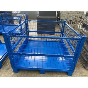 Cheap Foldable Wire Mesh Pallet Cage 1200*1000*900mm Size Load Capacity 1000kg for sale