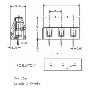 Cheap Euro Terminal | Pitch: 7.62mm | Part No.505-2-7.62 for sale