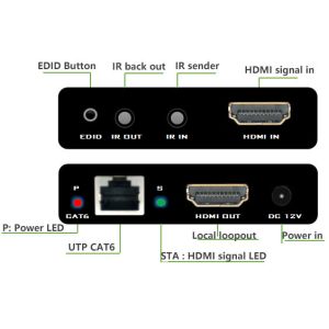4K@60HZ HDMI Extender 60M with Loopout & Dual IR