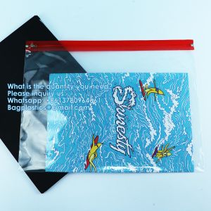 Zipper Pouch Bags, Clear Waterproof Document Bag, Assorted Color File Pockets,